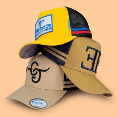 Trucker Hat - CMC-3308 ( Custom Logo Brown Deep Crown High Profile Australia Country Trucker Caps 5 Panel Trucker Hat Factory )
