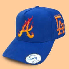 Baseball Cap - CMC-1155 (Custom Royal Blue Suede 9forty A Frame Suede Fire Logo Baseball Cap Hat Factory )
