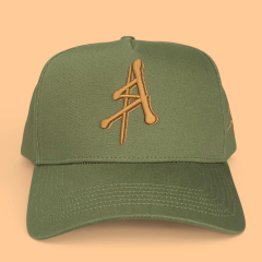Baseball Cap - CMC-1115 (100% Polyester Navy Blue Army Green Gold Metallic Gold 3D Embroidery Logo 9forty A Frame Baseball Cap Hat Supplier )