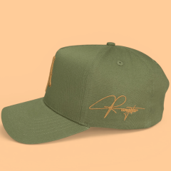 Baseball Cap - CMC-1115 (100% Polyester Navy Blue Army Green Gold Metallic Gold 3D Embroidery Logo 9forty A Frame Baseball Cap Hat Supplier )