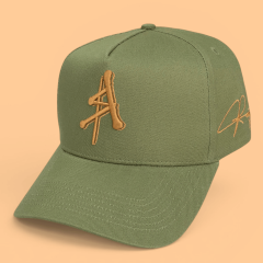 Baseball Cap - CMC-1115 (100% Polyester Navy Blue Army Green Gold Metallic Gold 3D Embroidery Logo 9forty A Frame Baseball Cap Hat Supplier )