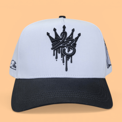 Baseball Cap - CMC-1191 (Customize Two Tone 5 Panel 100% Polyester Sports Hat White Black 3D Embroidery Logo A Frame Baseball Caps)
