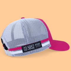Trucker Hat - CMC-3354 (Custom Design Hot Pink High Profile Side Stripes Western Deep Crown Trucker Hat Australia Country Trucker Caps Factory )