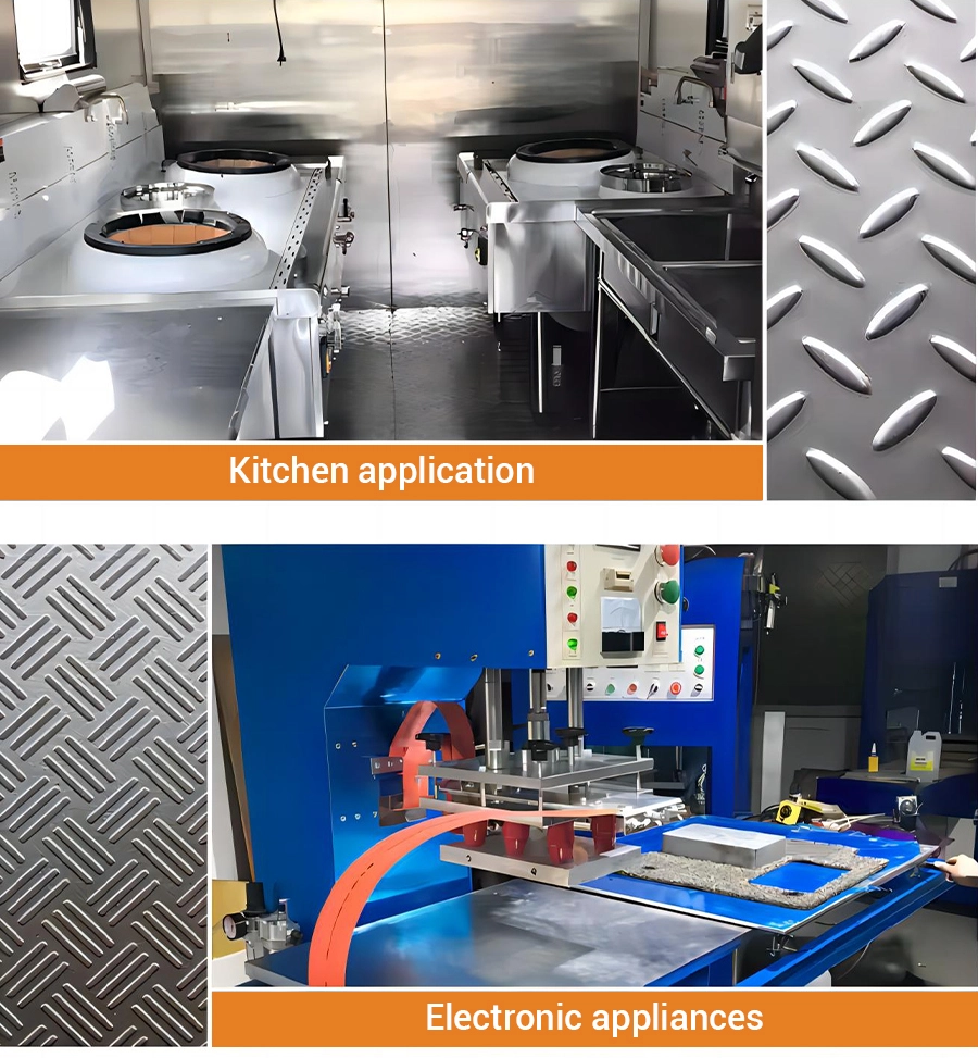 application of stainless steel embossed plate