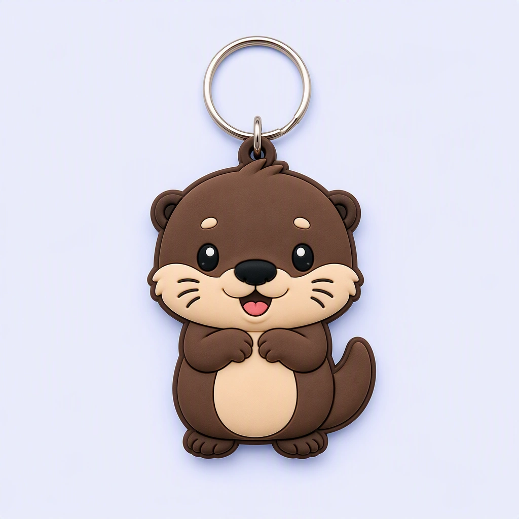Group of custom soft PVC keychains showing multiple character designs and colourways