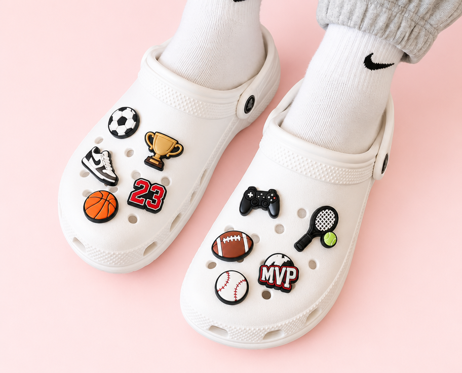 Custom Shoe Charms Worn on Clogs - Sports Themes