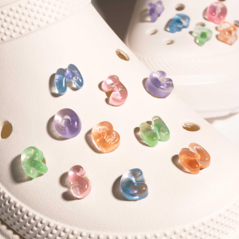 Translucent Jelly Letters with Glitter Rainbow Colors