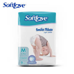 Softlove Smart Pant Breathable Dryness Disposable Baby Diaper (M9)