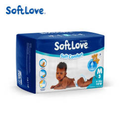 Softlove Soft Comfort Diaper Affordable Disposable Baby Diapers Factory (M12)