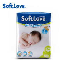 Softlove Soft Comfort Baby Diapers for Sensitive Skin (NB26)