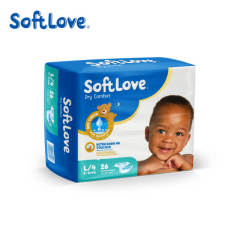SoftLove Dry Comfort Diaper Factory Price Breathable Baby Diapers (L26)
