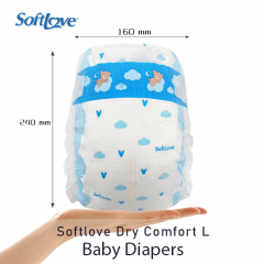 SoftLove Dry Comfort Diaper Factory Price Breathable Baby Diapers (L26)