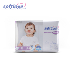 Softlove Platinum Diaper Hot Sale Soft Breathable Baby Diapers (XL34)