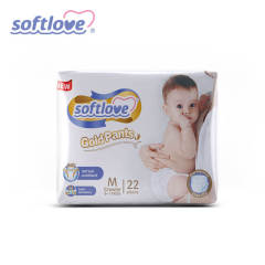 Softlove Gold Pants OEM Customized Baby Disposable Diapers Pants (M22)