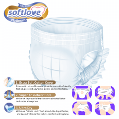 Softlove Gold Pants High Quality Baby Diaper Manufacturer (S24)