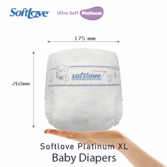 Softlove Platinum Diaper Hot Sale Soft Breathable Baby Diapers (XL34)