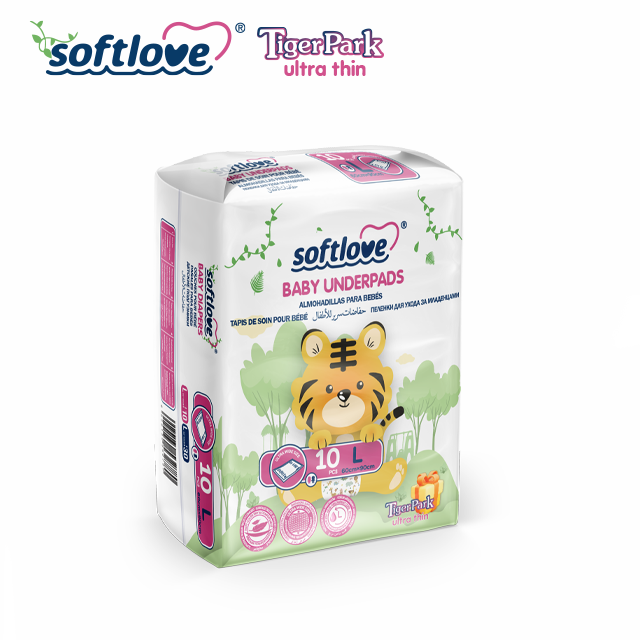 Fast Absorbent Softlove TigerPark Underpads Baby Underpads Factory