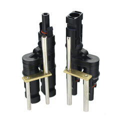 Conector solar fotovoltaico MC4 em formato T ou H compatível com alta corrente IP68 à prova d'água 50A