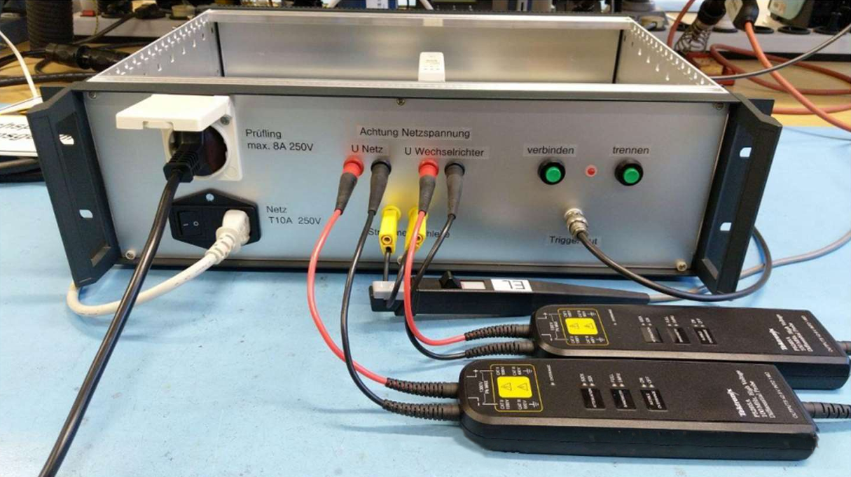 The image shows the test setup built by Laukamp Source/Image: DKE