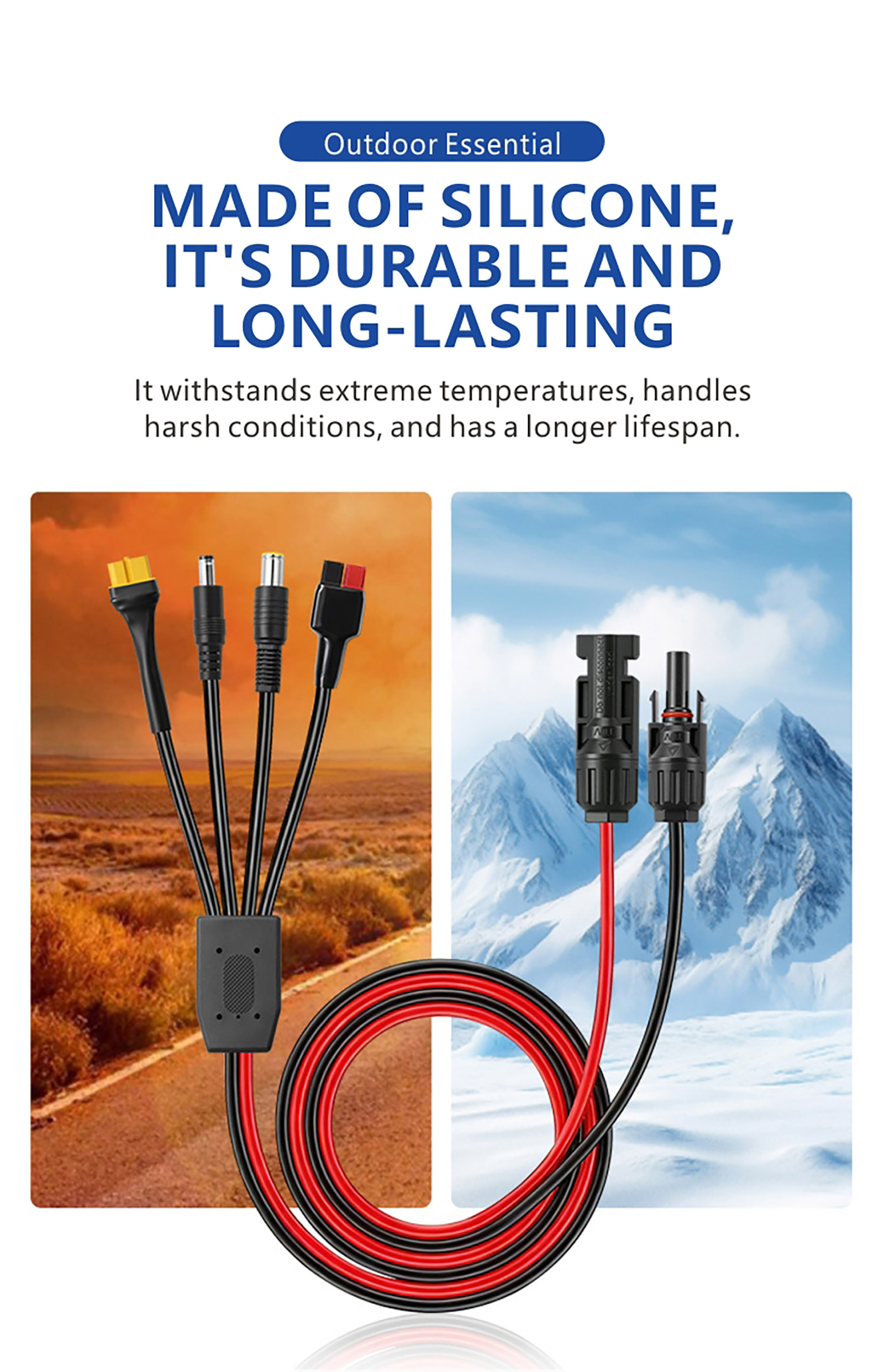 Anderson Powerpole/DC5521/DC7909/XT60 4-in-1 To MC4 Cable 6