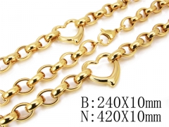 Wholesale Stainless Steel Bracelets & Necklaces Sets - HY61S0205HOR