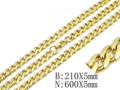 Wholesale Stainless Steel Bracelets & Necklaces Sets - HY40S0365HLR