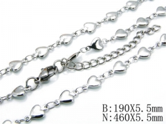 Wholesale Stainless Steel Bracelets & Necklaces Sets - HY70S0037MZ
