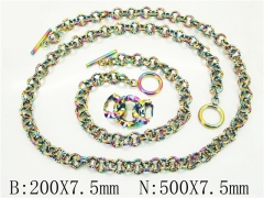 Wholesale Stainless Steel Bracelets & Necklaces Sets - HY70S0536HKL