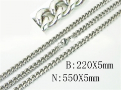 Wholesale Stainless Steel Bracelets & Necklaces Sets - HY40S0451MH