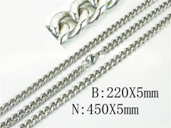 Wholesale Stainless Steel Bracelets & Necklaces Sets - HY40S0449LL