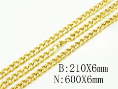 Wholesale Stainless Steel Bracelets & Necklaces Sets - HY61S0593PL