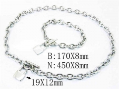 Wholesale Stainless Steel Bracelets & Necklaces Sets - HY40S0290IJR