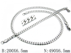 Wholesale Stainless Steel Bracelets & Necklaces Sets - HY70S0046OZ