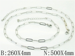 Wholesale Stainless Steel Bracelets & Necklaces Sets - HY40S0436LW
