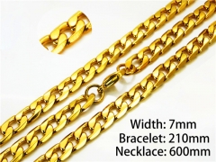 Wholesale Stainless Steel Bracelets & Necklaces Sets - HY40S0206HJC