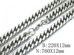 Wholesale Stainless Steel Bracelets & Necklaces Sets - HY40S0318JOX