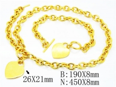 Wholesale Stainless Steel Bracelets & Necklaces Sets - HY40S0299JJW