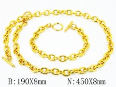 Wholesale Stainless Steel Bracelets & Necklaces Sets - HY40S0296ILE