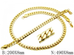 Wholesale Stainless Steel Bracelets & Necklaces Sets - HY70S0045HKZ