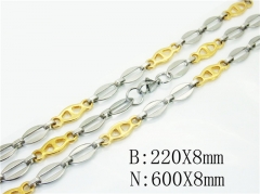 Wholesale Stainless Steel Bracelets & Necklaces Sets - HY55S0896IQQ