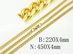 Wholesale Stainless Steel Bracelets & Necklaces Sets - HY40S0453ML