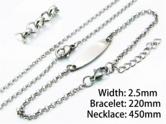 Wholesale Stainless Steel Bracelets & Necklaces Sets - HY70S0058LZ