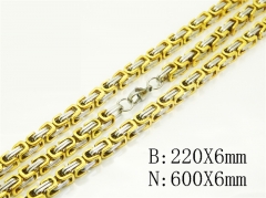 Wholesale Stainless Steel Bracelets & Necklaces Sets - HY62S0521IJG