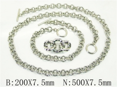 Wholesale Stainless Steel Bracelets & Necklaces Sets - HY70S0533PL
