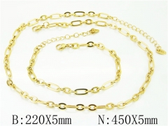Wholesale Stainless Steel Bracelets & Necklaces Sets - HY40S0429PL