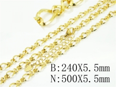 Wholesale Stainless Steel Bracelets & Necklaces Sets - HY40S0437PL