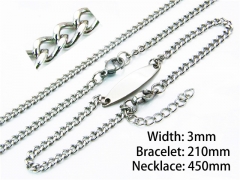 Wholesale Stainless Steel Bracelets & Necklaces Sets - HY70S0062LZ
