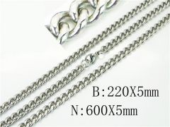 Wholesale Stainless Steel Bracelets & Necklaces Sets - HY40S0452MK