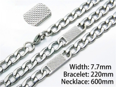 Wholesale Stainless Steel Bracelets & Necklaces Sets - HY40S0189HJE