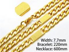 Wholesale Stainless Steel Bracelets & Necklaces Sets - HY40S0190HOD